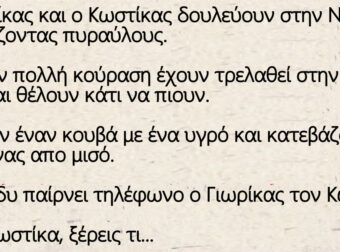 Ανέκδοτο: Ο Γιωρίκας και ο Κωστίκας δουλεύουν στην NASA καθαρίζοντας πυραύλους.